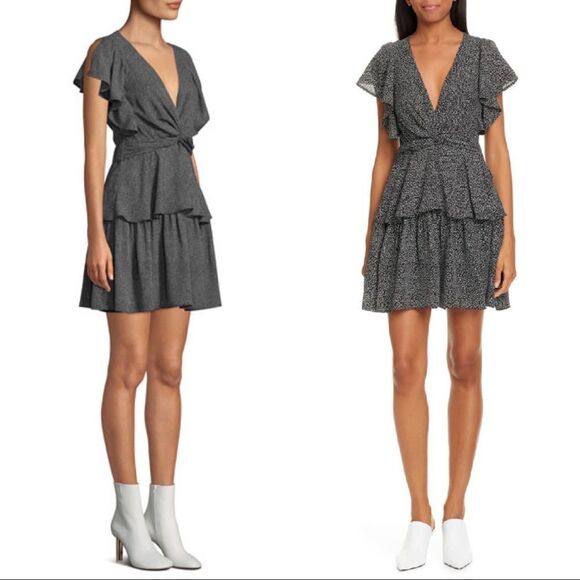 A.L.C. Silk viera twist tiered polka dot dress - Picture 3 of 8